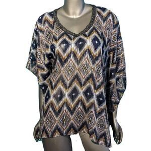 Chico's Aztec Print Scarf Blouse